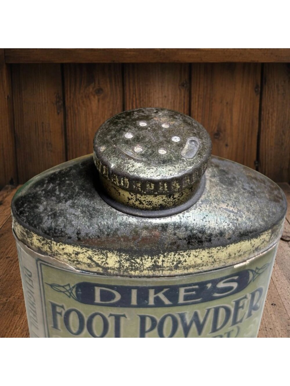Antique Dike's Foot Powder Tin w Revenue Stamp c1914 Apothecary Advertising Gene - Picture 5 of 7